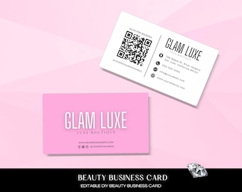 Lash Business Card Template, Lash Tech Business Cards, DIY Lash Business Cards, Canva Beauty Business Card, Canva Template, Lash Artist