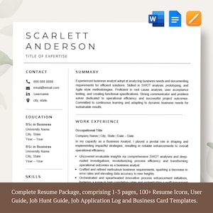 Professional CV Template, Professional & Modern Resume Template for Word and Pages, Resume Design, CV Template for Word, Instant Download