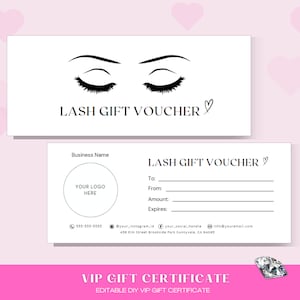 DIY Gift Certificate, Canva Template, Gift Voucher, Cash Certificate, Promotion, Beauty, Hair, Lashes, Salon, Nails, Makeup, Spa, Boutique