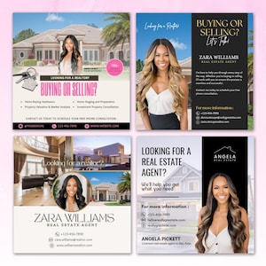 Folleto de compra o venta de bienes raíces, paquete de folletos de agente inmobiliario, plantilla de Canva imprimible, folleto de compra de vivienda, folleto de agente inmobiliario DIY, folleto de bienes raíces