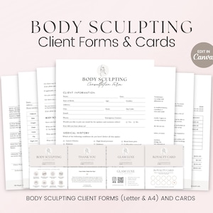 Body Sculpting Forms, Body Shaping Forms, Med Spa Intake Form, Body Contouring Form, Body Shaping Consent, Esthetician Form, Spa Client Form