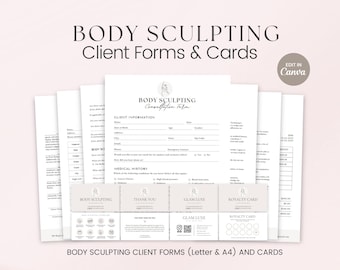 Body Sculpting Forms, Body Shaping Forms, Med Spa Intake Form, Body Contouring Form, Body Shaping Consent, Esthetician Form, Spa Client Form