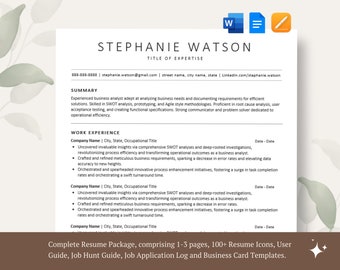 Szablon CV ATS Word, Pages, Google Docs, Szablon CV ATS, Profesjonalne CV, Profesjonalne CV dla kadry kierowniczej, Nowoczesne proste CV