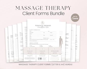 Editable Massage Intake Form, Massage Therapy Form, Massage Consent Form, Massage Release Form,  Massage Therapy Form, Printable Forms