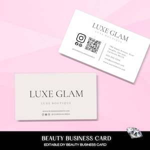 Business Card Template Canva Eyelash Card Design Lash Tech Template QR Code Lash Tech Beauty Artist Hair Nails Lashes Business Card Template