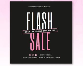 Flash Sale Flyer, Business Sale Flyer, DIY Sale Flyer, Boutique Flyer, Hair Nails Lashes Wigs Braids Makeup Flyer, Beauty Business Flyer