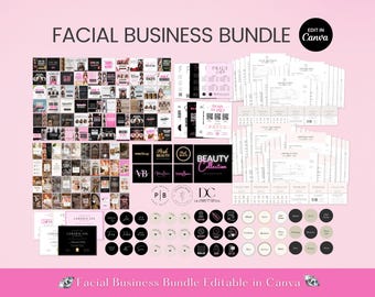 Facial Business Bundle, 60 Facial Social Media Templates, Facial Treatment Content, Facial Treatment Consent Forms, Facial Client Intake
