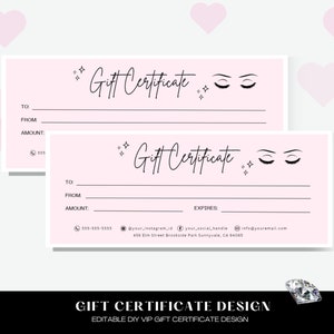 Chèque-cadeau pour extensions de cils, Chèque-cadeau pour rehaussement de cils, Chèque-cadeau pour spa, Chèque-cadeau pour barre de cils, Carte de remerciement, Cartes de cils