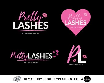 Diseño de logotipo, logotipo de pestañas, plantilla de logotipo, logotipo de belleza DIY, logotipo de cabello, logotipo de maquillaje MUA, logotipo de uñas, logotipo de trenza, diseño de logotipo prediseñado, logotipo glam