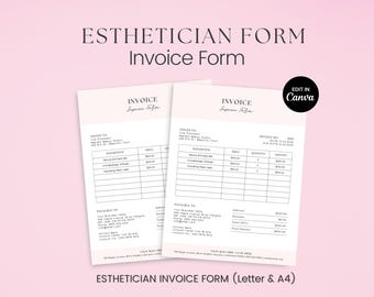 Editable Invoice Template, Pink Invoice Form, Custom Invoice, Business Invoice. Printable Invoice Form, Business Invoice, Simple Invoice