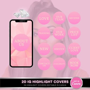 20 Pink Instagram Highlights Icon, Flower Instagram Highlights Icon, Girly Instagram Icons, Instagram Highlight Covers, E-commerce IG Icons