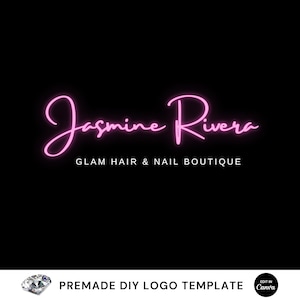 Pink Logo, Beauty Logo, Neon Logo, Luxury Logo, Lashes Logo, Salon Logo, Makeup Logo, Hair Logo, Boutique Logo, Cosmetics Logo, Nails Logo