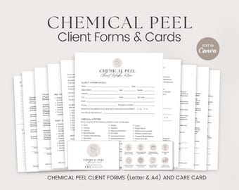Chemical Peel Consent Form, Peel Consultation, Chemical Peel Intake, Peel Consent, Peel Aftercare, Facial Intake Form, Facial Consent Forms