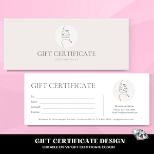 Modèle de carte-cadeau pour extensions de cils modifiable, imprimable, certificat-cadeau pour extensions de cils, technicienne en cils, coiffure, boutique, maquillage, ongles