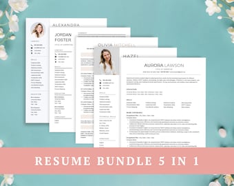 Professional Resume Templates ATS Resume Template Bundle ATS Friendly Resume Template, ATS Resume Google Docs, Modern Resume