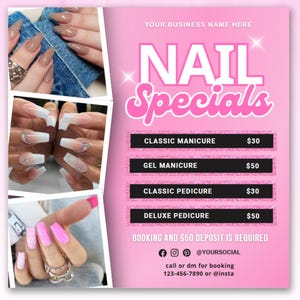 Nail Booking Flyer, Nail Deal Flyer, Nail Tech Flyer, Nail Appointments Flyer, Nail Book Now Flyer, Nail Special Flyer, Nail Bookings Flyer