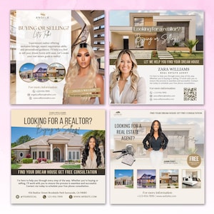 Real Estate Flyer, Home Buying Flyer, Realtor Flyer Bundle, DIY Flyer, Canva Template, DIY template, Homeowner Flyer, Buying Or Selling