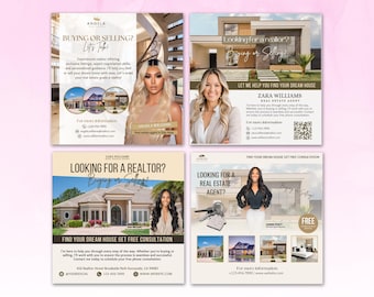 Grundfarbe Flyer, Hauskauf Flyer, Realtor Flyer Bundle, DIY Flyer, Canva Vorlage, DIY Vorlage, Hausbesitzer Flyer, Kaufen oder Verkaufen