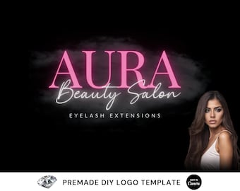 Hair Artist Logo, DIY Logo Design Template, Hair Stylist Logo, Pink Smoke Logo, Beauty Salon Logo, Makeup Artist Logo, Premade Boutique Logo