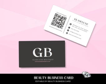 DIY Lash Business Card Design, Nail tech, Canva Template, Hair, Business Lash Canva Card Nail Business Card Esthetician DIY Card Makeup