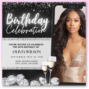 Editable Happy Birthday Flyer, Birthday Flyer, Party Flyer, Birthday Girl Invitation, Birthday Invitation, Birthday Party, Birthday Dinner