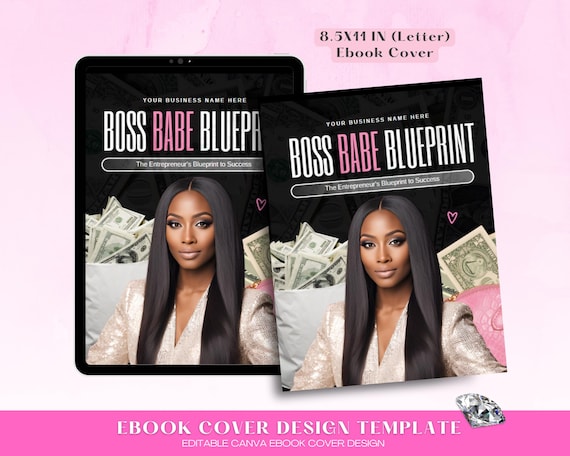 Editable Ebook Cover Template, DIY Canva Ebook Cover , Boss Babe, Six figure, Rich Girl, Entrepreneur, CEO, Beauty Business, PLR Ebook Cover