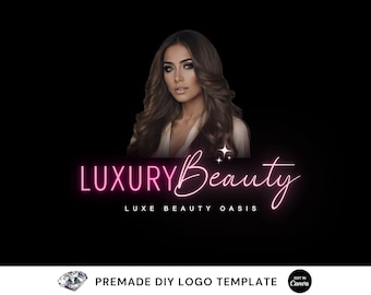 Logo-ontwerp, logosjabloon, DIY Beauty-logo, haarlogo, wimperlogo, MUA Makeup-logo, nagelslogo, vlechtlogo, logo-ontwerp op maat voor bedrijven
