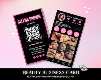 2024 Instagram Business Card, IG Business Card, DIY Canva Business Card Template Design, QR Code Business Card, Instagram Business Card