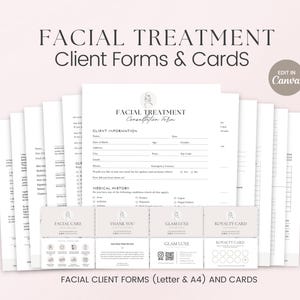 Facial Treatment Forms, Editable Esthetician Templates, Printable Skincare Consent Forms, Facial Intake Form, Facial Aftercare, Esthetics