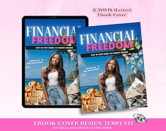Financial Freedom Ebook Cover Only, Ebook Cover Template, Canva Editable Template, Ebook Template, DIY Ebook Cover, Wealth, Business Cover