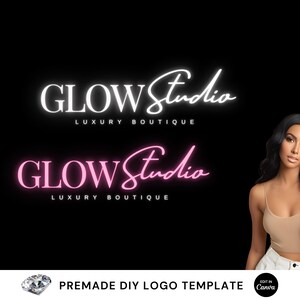 DIY Beauty Logo, Editable Canva, Logo Template. Editable Business logo, Braids Logo, Hair Logo, Nails Logo, Lash Logo, DIY Custom Logo