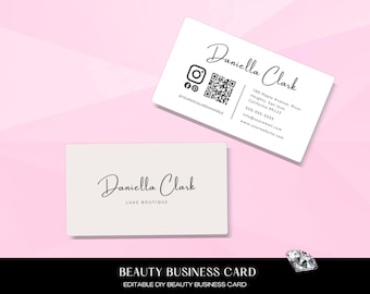 Beauty Business Card Template, Lashes Business Card, Template DIY Business Card, Printable Editable Lash Business Card, Eyelash Makeup Card