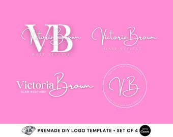 Lash Logo Design, Pink Logo Template, DIY Beauty Logo, Hair Logo, Glam Logo, Makeup Logo, Nails Logo, Braid Logo, Lash Nails Logo Template