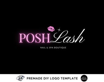 Logo-ontwerp, logosjabloon, DIY Beauty-logo, haarlogo, wimperlogo, MUA Makeup-logo, nagelslogo, vlechtlogo, premade bedrijfslogo, wimpers