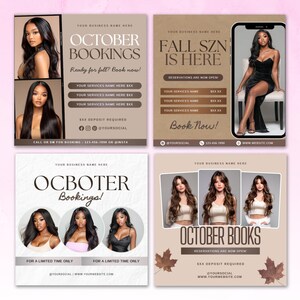 October Booking Flyer DIY Template, Customizable Halloween Themed Flyer, Book Now Appointment, Beauty, Lashes, Make up, Nails, Spooky Season
