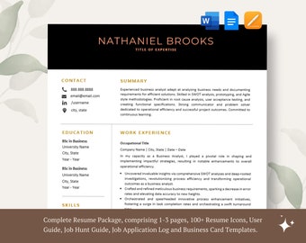 Best Resume Template Design for Word, Mac Pages, 1,2,3 Page Resume CV Templates, Matching Cover Letter, Executive Professional Resume Format