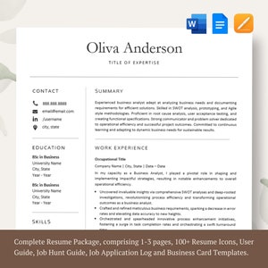 Plantilla de currículum profesional Word, Pages y Google Docs / Currículum de enseñanza / Plantilla de currículum CV Profesor profesional / Currículum de secundaria
