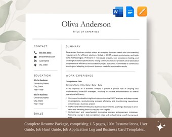 Professional Resume Template Word, Pages & Google Docs | Teaching Resume | Resume Template CV Teacher Professional | High School Resume
