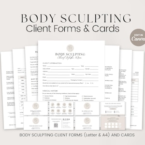 Body Sculpting Forms, Body Shaping Forms, Med Spa Intake Forms, Body Contouring Form, Body Shaping Consent, Esthetician Consultation Forms