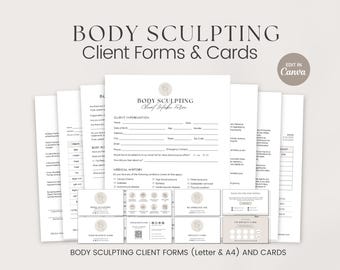 Body Sculpting Forms, Body Shaping Forms, Med Spa Intake Forms, Body Contouring Form, Body Shaping Consent, Esthetician Consultation Forms
