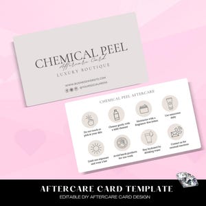 Edytowalny szablon karty pielęgnacji po peelingu chemicznym, instrukcje pielęgnacji po zabiegu na twarz, karty pielęgnacji kosmetyczki, karta pielęgnacji po peelingu chemicznym