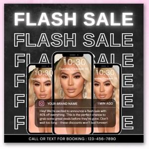 DIY Flash Sale Flyer, Boutique Sale Flyer, Promotion Flyer, Social Media Flyer, Lashes Sale Nail Sale Lace Install Braid Specials Makeup