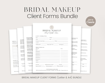 Braut Make-up-Vertrag, bearbeitbare Braut Make-up Artist Vertragsvorlage, MUA-Vertragsvereinbarung, Make-up-Vertrag, Make-up-Service-Formulare