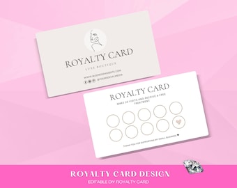 Kundenbindungskarte für Unternehmen, DIY Marketingkarten Vorlagendesign, VIP Beauty Karten, Kundenbelohnungskarte, Rabattkarte Salon Nägel Hair Lash