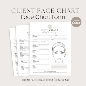 Make-up-Artist-Gesichtskarte, Make-up-Artist-Form, Vorlage für freiberufliche Make-up-Beratung, Make-up-Beratung, Gesichtsmaske