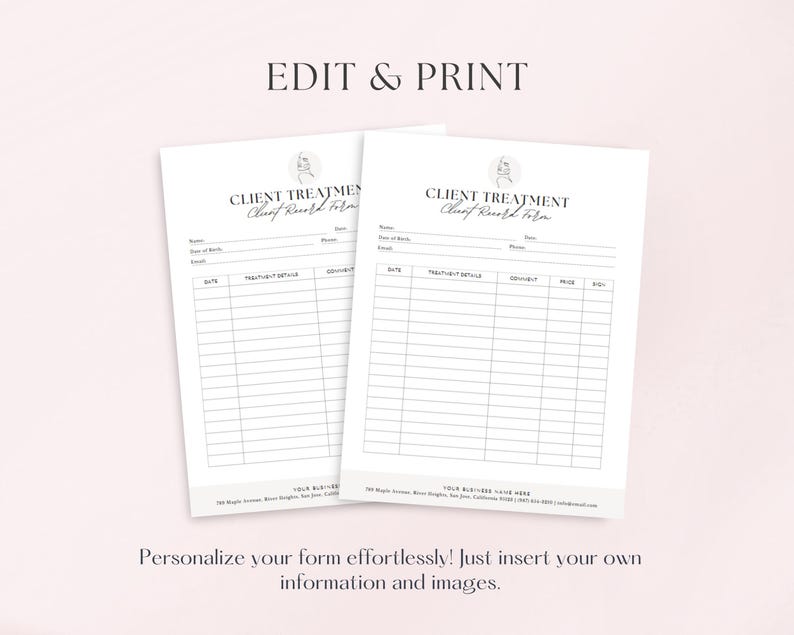 Client Record Form, Lash Tech Client Record Forms Template, Editable ...