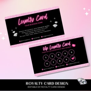 Klantenkaarten, sjabloonontwerp doe-het-zelfmarketingkaarten, visitekaartjes voor wimpers, visitekaartjes voor haar, Beauty Rewards-kaart, sjabloon voor visitekaartjes