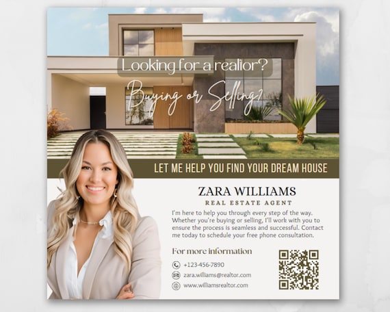 Buying or Selling Real Estate Flyer, Canva Real Estate Template Printable, Home Buying Flyer, Realtor Flyer, DIY Realter Flyer, Realtor
