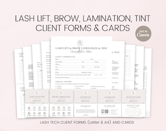 Editable Lash Lift and Brow Lamination Templates, Esthetician Forms, Lash Consent Forms, Lash Consent Form, Eyebrow Intake Form, Salon Form