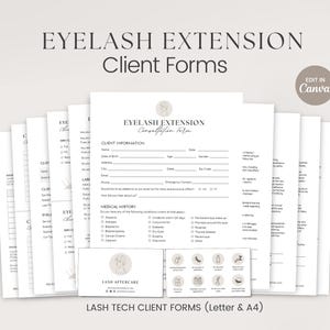 Bundel wimperverlenging, wimperverlengingsformulieren, toestemmingsformulier wimper, intakeformulier klant, nazorgkaart, wimperconsult, patchtest
